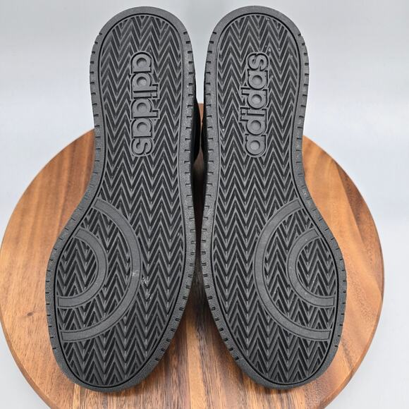 Adidas Hoops 2.0 Mid Shoes Men's 12 Black Lace Up Athletic Basketball Sneakers - Picture 8 of 8